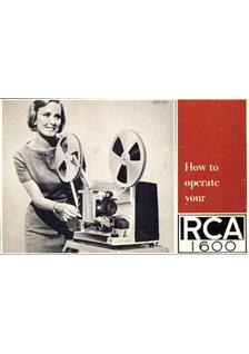 RCA 1600 manual. Camera Instructions.